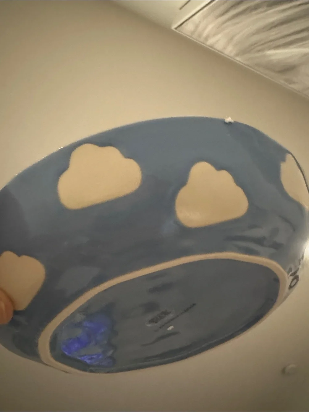 Anthropologie‎ Vida pasta Bowl clouds Blue glazed Ceramic